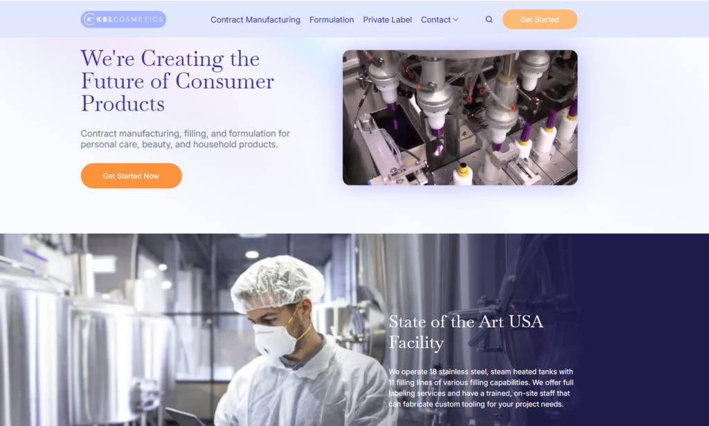 KBL Cosmetics, a USA-based private label manufacturer, offers over 2,000 world-class formulations, including Vitamin C and Retinol serums. With FDA-compliant facilities, custom formulations, and sustainable manufacturing practices, they provide beginners with the expertise and tools needed to launch premium facial serums that meet market demands.
