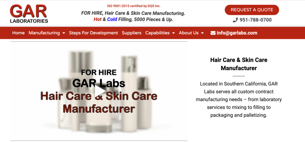 GAR Labs
GAR Labs combines transparency, advanced manufacturing, and comprehensive services to transform client visions into market-ready hair care products, from shampoos to conditioners, ensuring scalability and quality at every step.
- United States????????
- Conditioner, Shampoo
As someone deeply entrenched in the cosmetic manufacturing industry, I am excited to introduce you to GAR Laboratories, a standout in the realm of hair care product development. Established as a leading hair care manufacturer, GAR Laboratories has dedicated itself to transforming client visions into market-ready products. With a keen focus on detailed formulations and client needs, they have carved out a significant niche in the industry.
Why should beginners choose GAR Laboratories for their private label hair care manufacturing needs? Here are several reasons based on my industry experience and appreciation for quality manufacturing:
1. Transparency: GAR prides itself on a transparent business model, which is crucial for newcomers in the industry. Understanding each step of the manufacturing process can demystify production for beginners and foster a trusting relationship, ensuring that they feel involved and informed throughout.
2. Advanced Manufacturing Infrastructure: With state-of-the-art facilities, GAR Laboratories is equipped to handle a wide range of hair care products, from shampoos and conditioners to specialized treatments. For a beginner, having access to such high-level resources under one roof can significantly streamline the development and production process.
3. Scalability: GAR’s commitment to quality, efficiency, and scalability makes them an ideal partner for both small startups and large enterprises. Beginners can start with small batch sizes and scale up as their market presence grows, which is a cost-effective way to enter and gradually expand in the competitive beauty market.
4. Comprehensive Service: They offer a full spectrum of services, from initial concept discussion to final product realization. This end-to-end service is particularly beneficial for beginners who might not yet have established processes or contacts within the industry.
5. Focus on Market Trends and Consumer Preferences: GAR Laboratories emphasizes creating products that meet current market demands and consumer preferences, incorporating innovative features and sustainable practices. This approach can help beginners launch products that are both trendy and responsible.
6. Regulatory Compliance and Ingredient Safety: As a manufacturer that prioritizes compliance and safety, GAR ensures that all products meet local and international standards. This is essential for beginners to navigate the complex regulatory landscape of the cosmetic industry successfully.
7. Customization and Personalization: GAR offers extensive customization options, which is a significant advantage for brands aiming to differentiate themselves in the market. Whether it’s unique scents, textures, or performance features, beginners can work closely with GAR’s development team to create products that truly represent their brand identity.
From a manufacturer's perspective, choosing GAR Laboratories means partnering with a firm that not only delivers excellence in hair care product development but also provides the guidance and support essential for navigating the early stages of brand development. Their ability to transform creative ideas into tangible products that resonate with consumers makes them a top choice for anyone new to the beauty industry. If you’re venturing into the world of hair care, collaborating with GAR Laboratories could be your first step towards establishing a successful and respected brand.