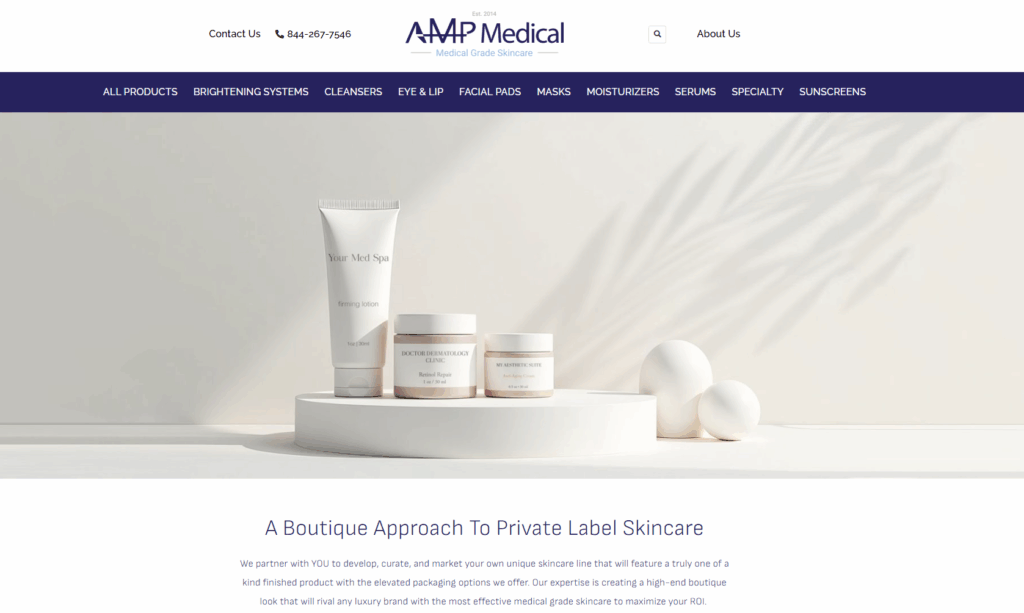 AMP Medical is a Nevada-based medical-grade skincare manufacturer providing customizable toner pads with actives like glycolic acid, retinol, and peptides, combining GMP-certified production, boutique branding support, and low MOQs—empowering new and professional skincare brands to launch science-driven, results-oriented products with confidence.