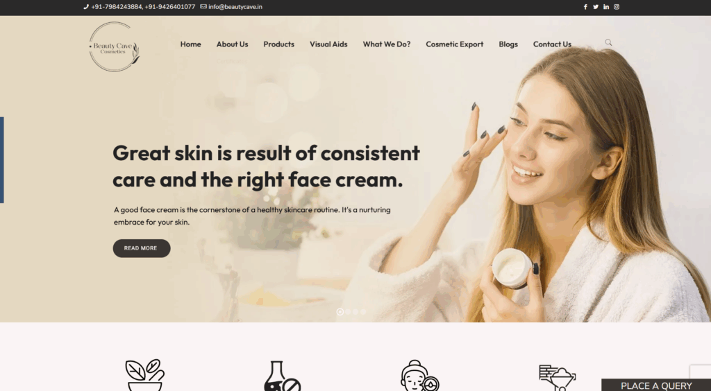 Beauty Cave Cosmetics is an India-based ISO-, GMP-, and HALAL-certified private label manufacturer offering clean, customizable skincare solutions with European ingredients, flexible MOQs, and full OEM/ODM support for emerging beauty brands.